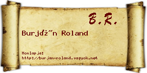 Burján Roland névjegykártya