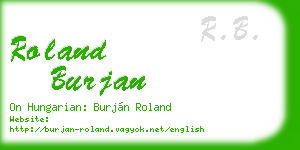 roland burjan business card